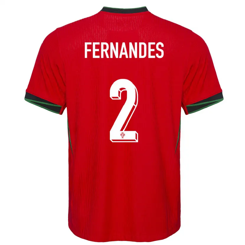 Danxen Dames Portugal Martim Fernandes #2 Rood Thuisshirt Thuistenue 24-26 T-Shirt