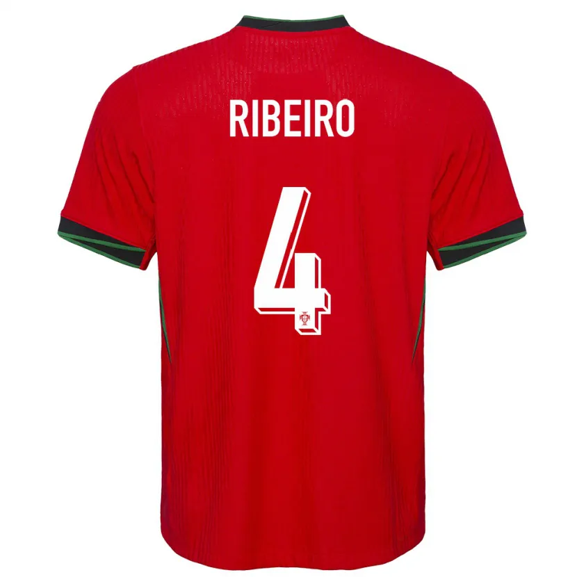 Danxen Dames Portugal Ricardo Ribeiro #4 Rood Thuisshirt Thuistenue 24-26 T-Shirt