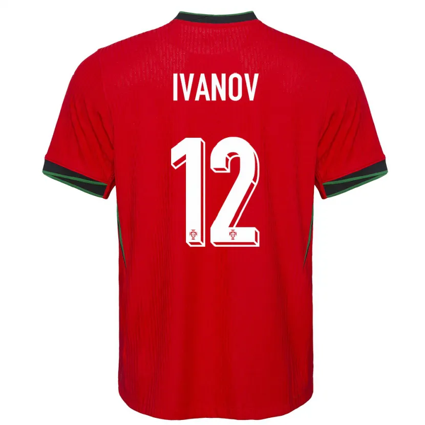 Danxen Dames Portugal David Ivanov #12 Rood Thuisshirt Thuistenue 24-26 T-Shirt