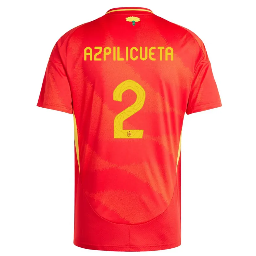 Danxen Dames Spanje Cesar Azpilicueta #2 Rood Thuisshirt Thuistenue 24-26 T-Shirt