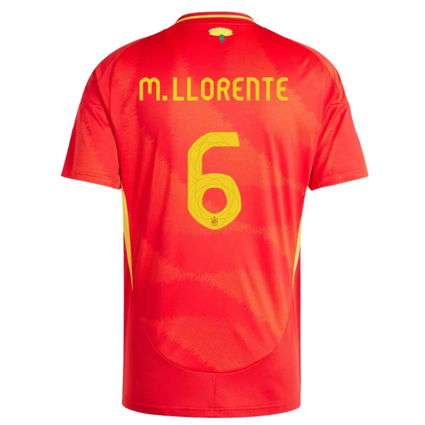 Danxen Dames Spanje Marcos Llorente #6 Rood Thuisshirt Thuistenue 24-26 T-Shirt