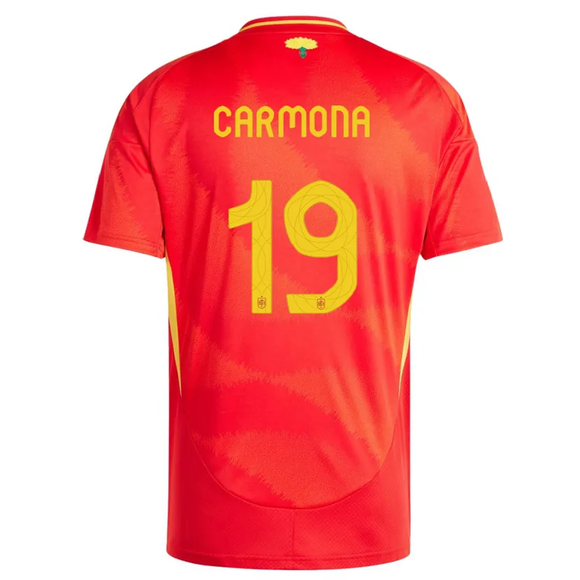 Danxen Dames Spanje Olga Carmona #19 Rood Thuisshirt Thuistenue 24-26 T-Shirt