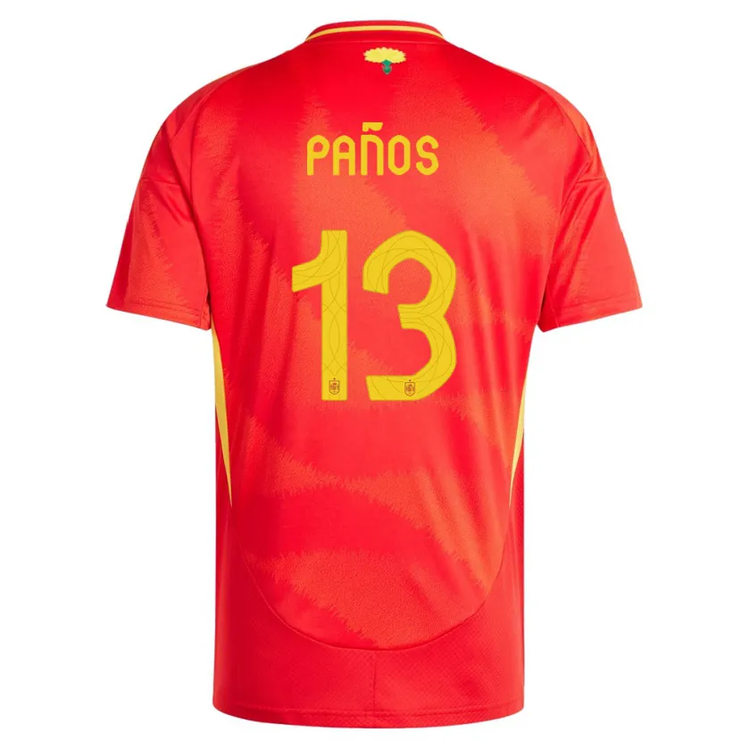 Danxen Dames Spanje Sandra Panos #13 Rood Thuisshirt Thuistenue 24-26 T-Shirt