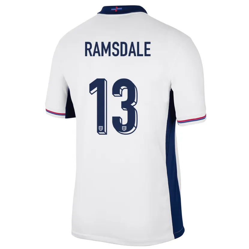 Danxen Dames Engeland Aaron Ramsdale #13 Wit Thuisshirt Thuistenue 24-26 T-Shirt
