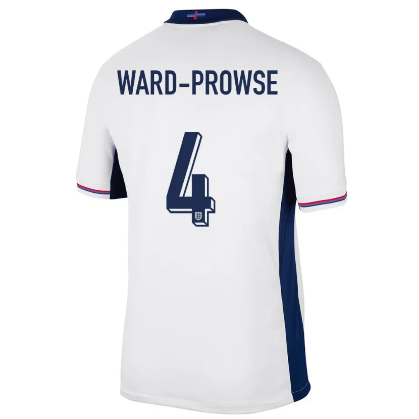 Danxen Dames Engeland James Ward-Prowse #4 Wit Thuisshirt Thuistenue 24-26 T-Shirt