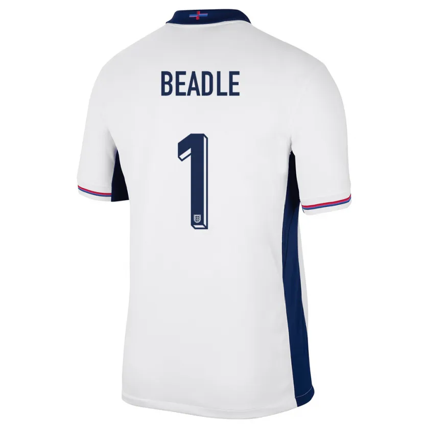 Danxen Dames Engeland James Beadle #1 Wit Thuisshirt Thuistenue 24-26 T-Shirt