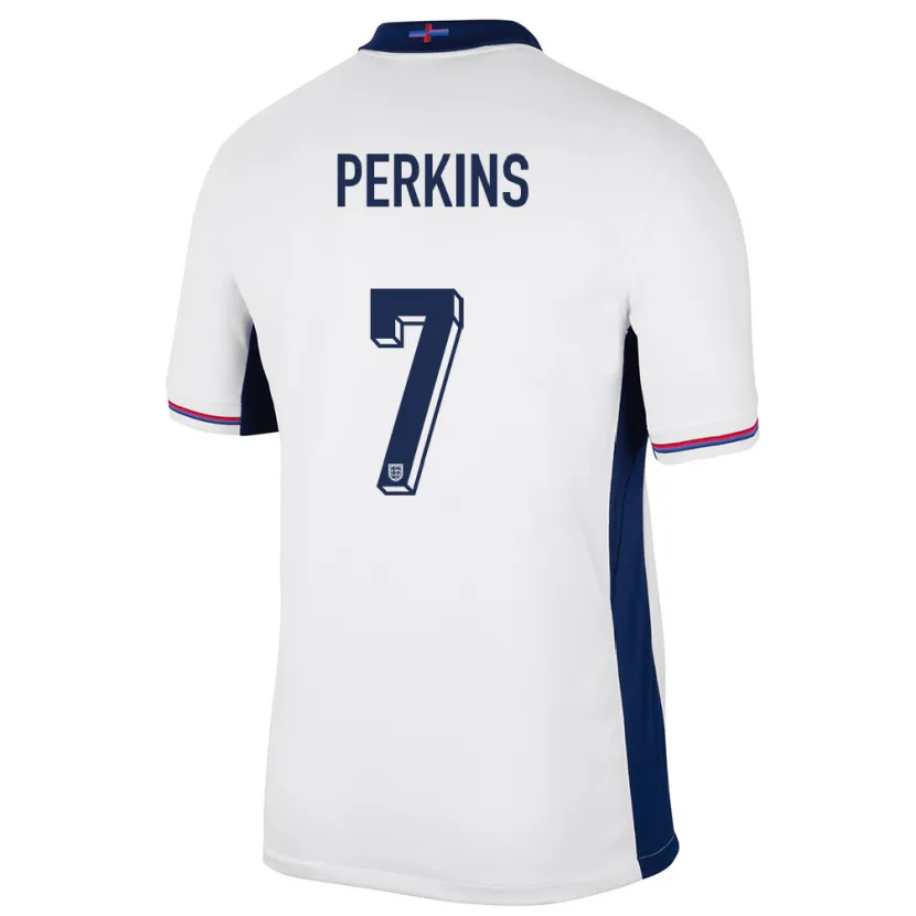 Danxen Dames Engeland Sonny Perkins #7 Wit Thuisshirt Thuistenue 24-26 T-Shirt