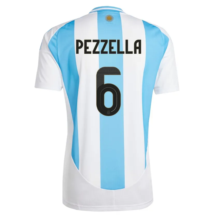 Danxen Dames Argentinië German Pezzella #6 Wit Blauw Thuisshirt Thuistenue 24-26 T-Shirt