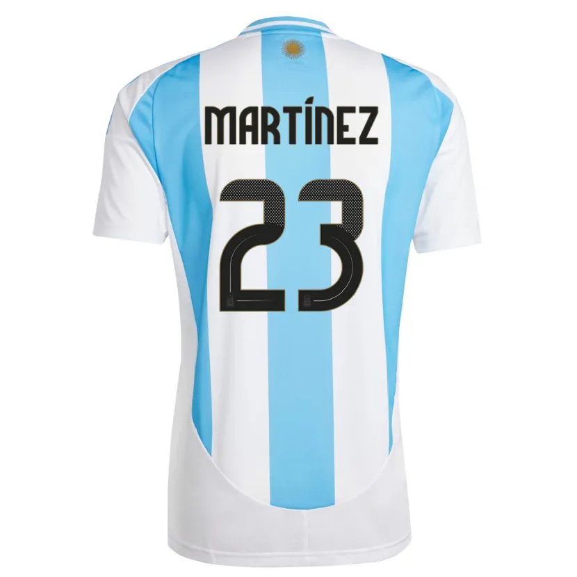 Danxen Dames Argentinië Emiliano Martinez #23 Wit Blauw Thuisshirt Thuistenue 24-26 T-Shirt