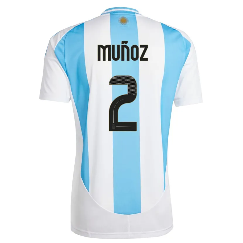 Danxen Dames Argentinië Luana Munoz #2 Wit Blauw Thuisshirt Thuistenue 24-26 T-Shirt