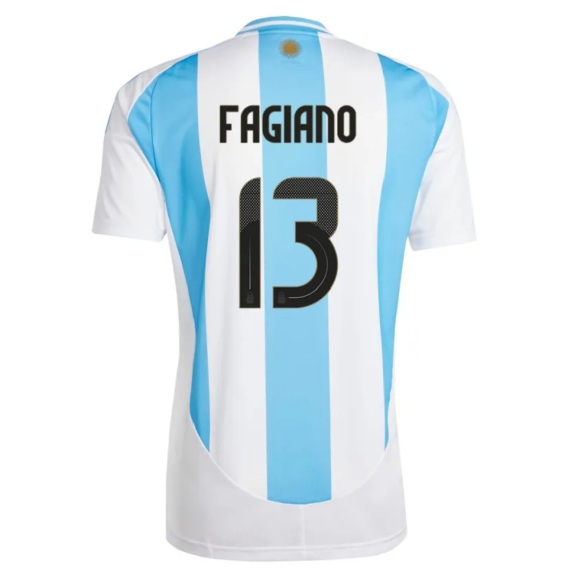 Danxen Dames Argentinië Paloma Fagiano #13 Wit Blauw Thuisshirt Thuistenue 24-26 T-Shirt