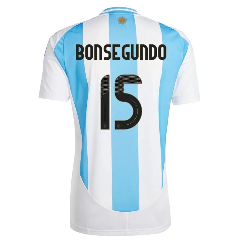 Danxen Dames Argentinië Florencia Bonsegundo #15 Wit Blauw Thuisshirt Thuistenue 24-26 T-Shirt