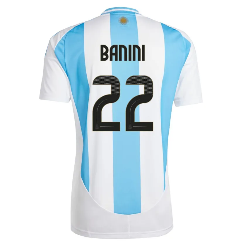 Danxen Dames Argentinië Estefania Banini #22 Wit Blauw Thuisshirt Thuistenue 24-26 T-Shirt