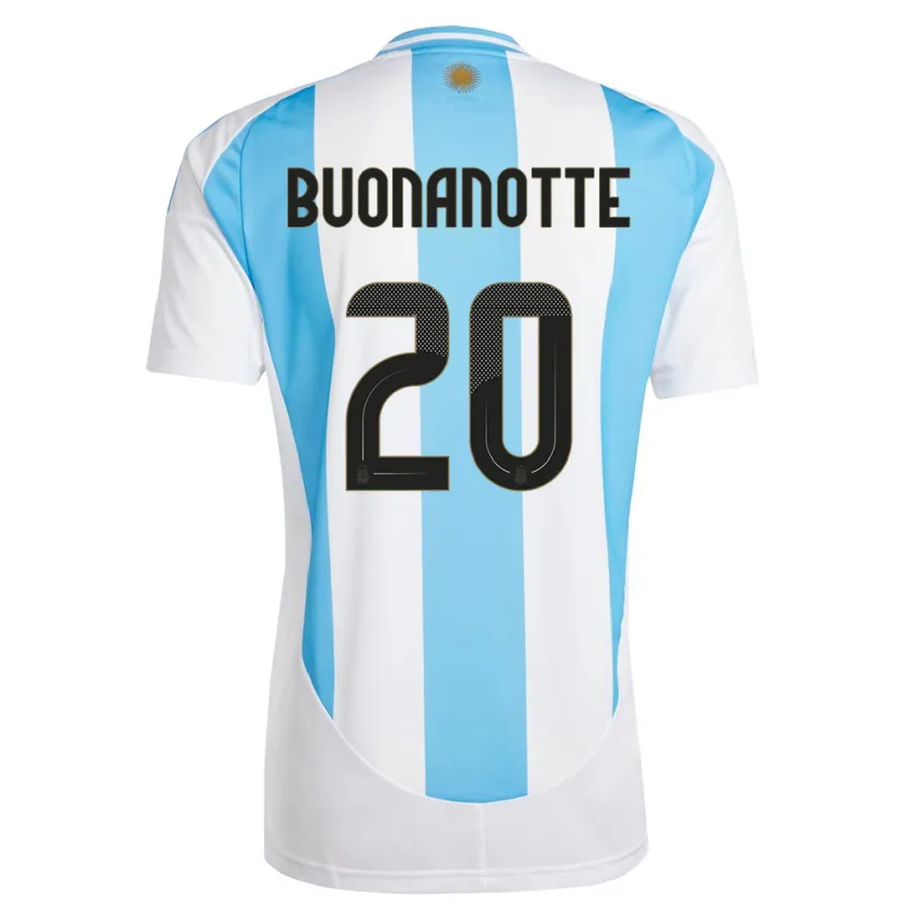 Danxen Dames Argentinië Facundo Buonanotte #20 Wit Blauw Thuisshirt Thuistenue 24-26 T-Shirt