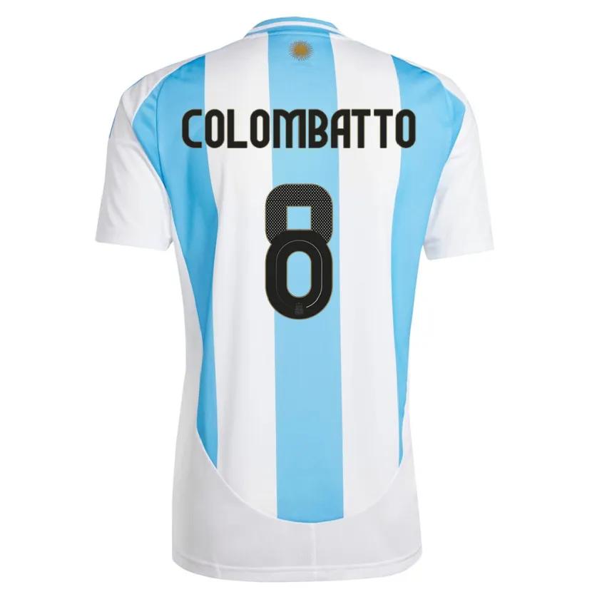 Danxen Dames Argentinië Santiago Colombatto #8 Wit Blauw Thuisshirt Thuistenue 24-26 T-Shirt