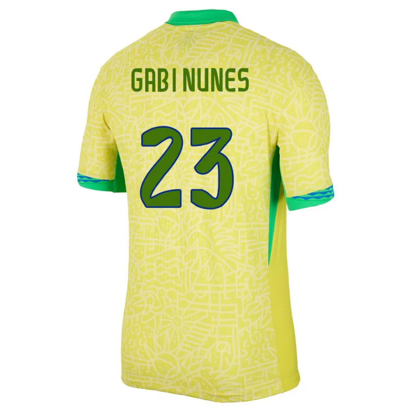 Danxen Dames Brazilië Gabi Nunes #23 Geel Thuisshirt Thuistenue 24-26 T-Shirt