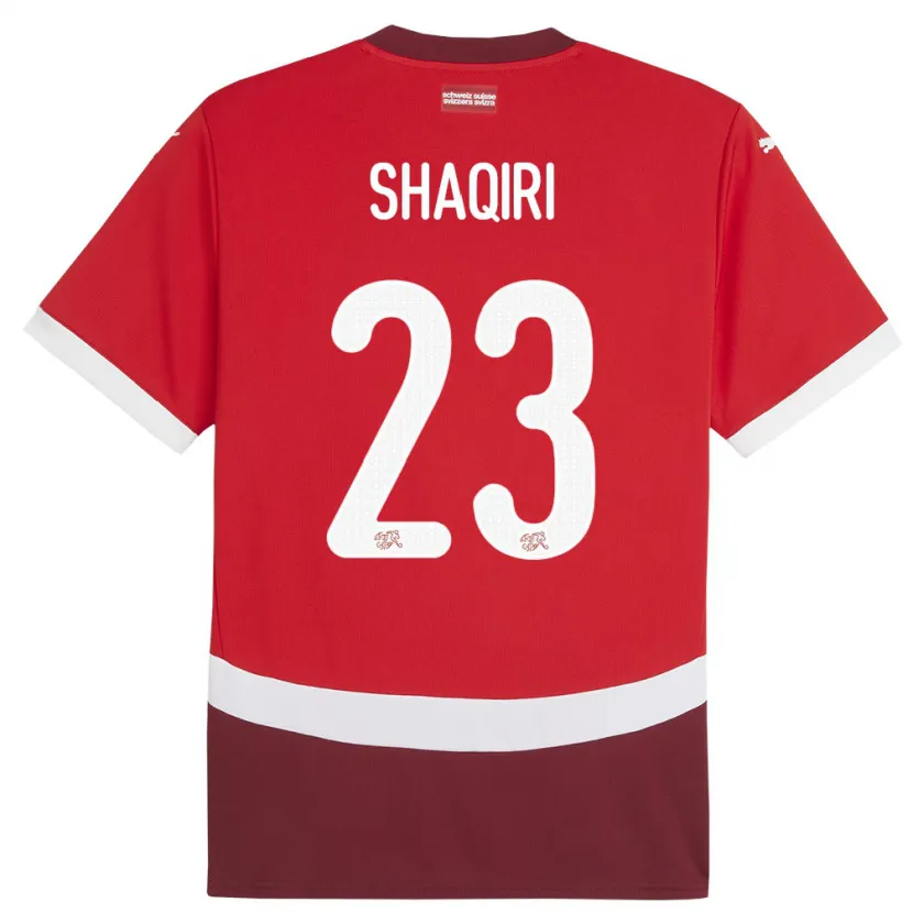 Danxen Dames Zwitserland Xherdan Shaqiri #23 Rood Thuisshirt Thuistenue 24-26 T-Shirt