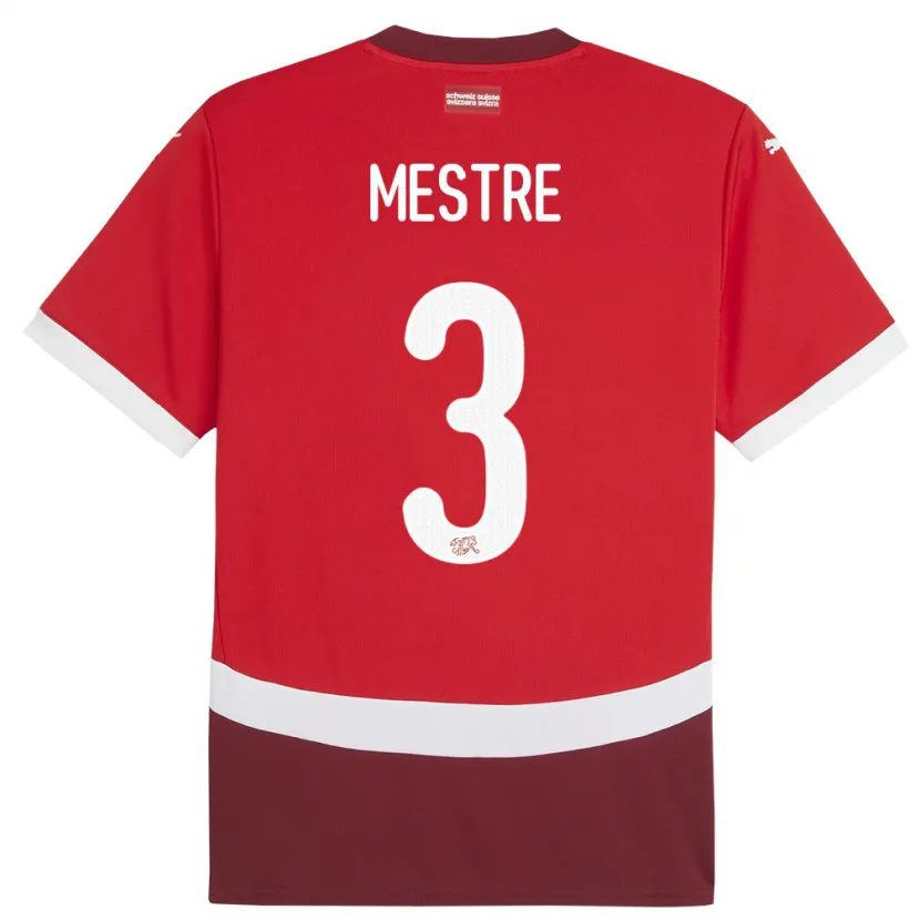 Danxen Dames Zwitserland Luis Mestre #3 Rood Thuisshirt Thuistenue 24-26 T-Shirt