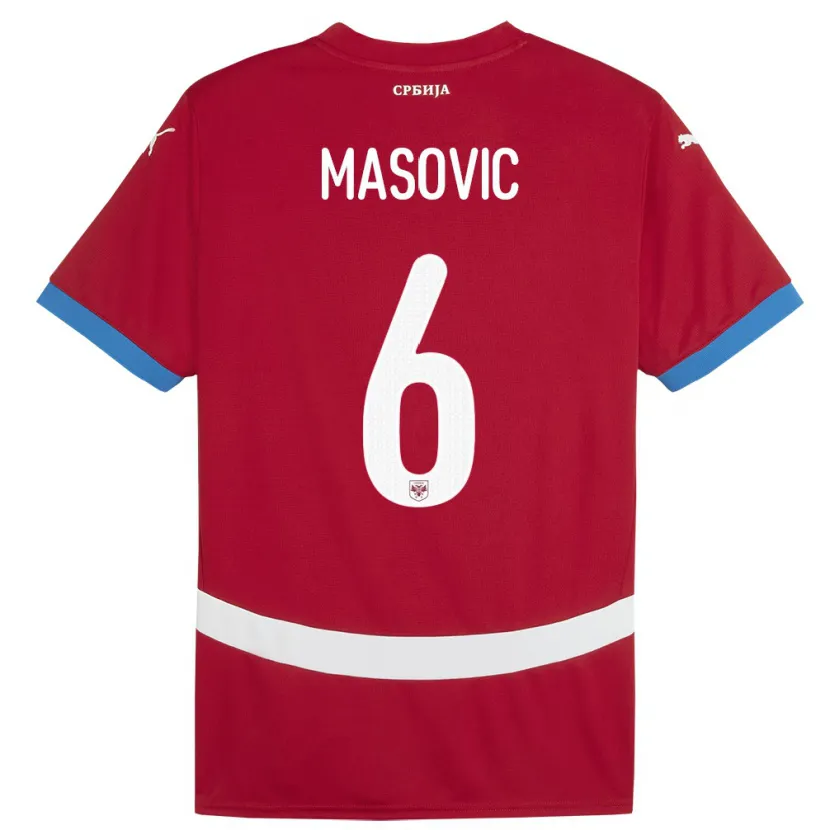 Danxen Dames Servië Erhan Masovic #6 Rood Thuisshirt Thuistenue 24-26 T-Shirt