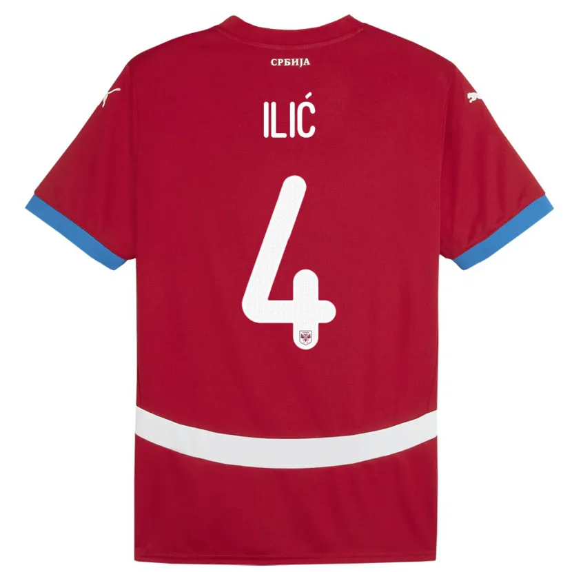 Danxen Dames Servië Marija Ilic #4 Rood Thuisshirt Thuistenue 24-26 T-Shirt