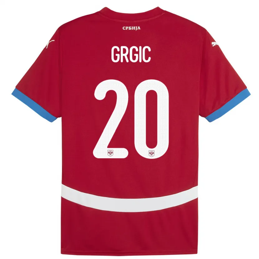 Danxen Dames Servië Dario Grgic #20 Rood Thuisshirt Thuistenue 24-26 T-Shirt