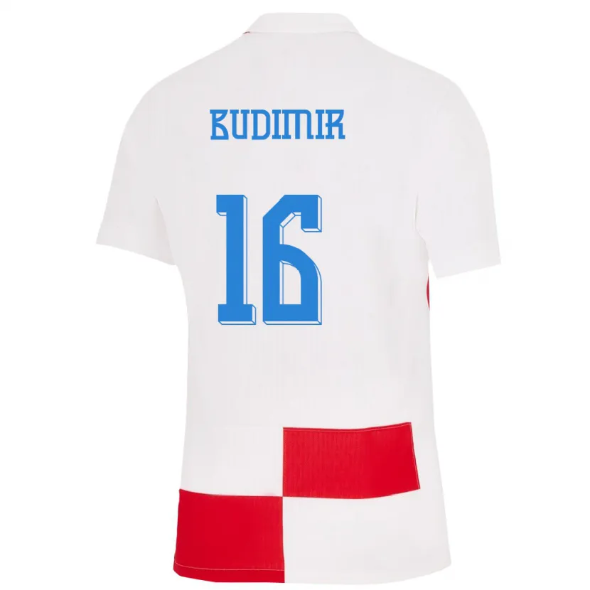 Danxen Dames Kroatië Ante Budimir #16 Wit Rood Thuisshirt Thuistenue 24-26 T-Shirt