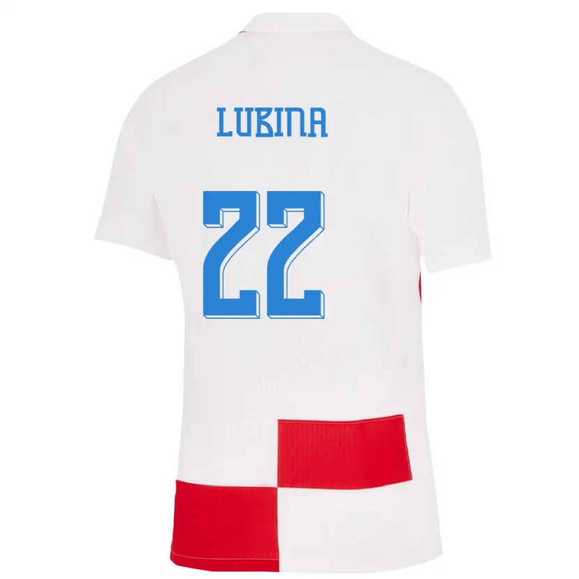 Danxen Dames Kroatië Anela Lubina #22 Wit Rood Thuisshirt Thuistenue 24-26 T-Shirt