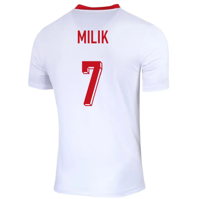 Danxen Dames Polen Arkadiusz Milik #7 Wit Thuisshirt Thuistenue 24-26 T-Shirt