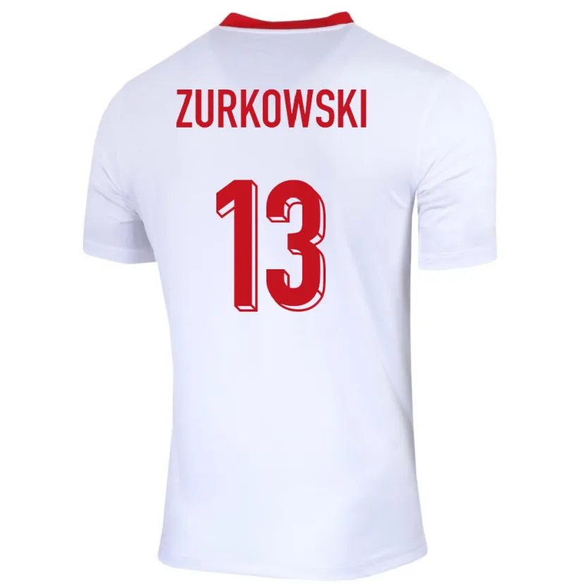 Danxen Dames Polen Szymon Zurkowski #13 Wit Thuisshirt Thuistenue 24-26 T-Shirt