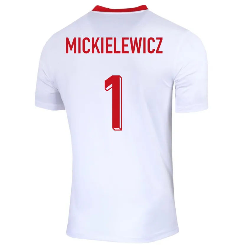 Danxen Dames Polen Aleksander Mickielewicz #1 Wit Thuisshirt Thuistenue 24-26 T-Shirt