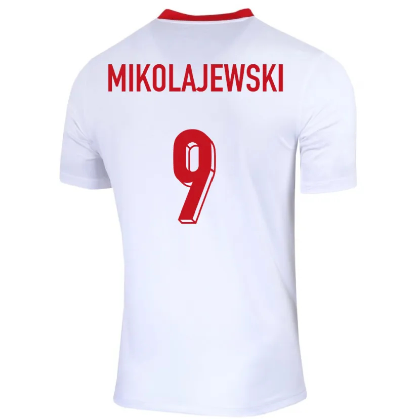 Danxen Dames Polen Daniel Mikolajewski #9 Wit Thuisshirt Thuistenue 24-26 T-Shirt