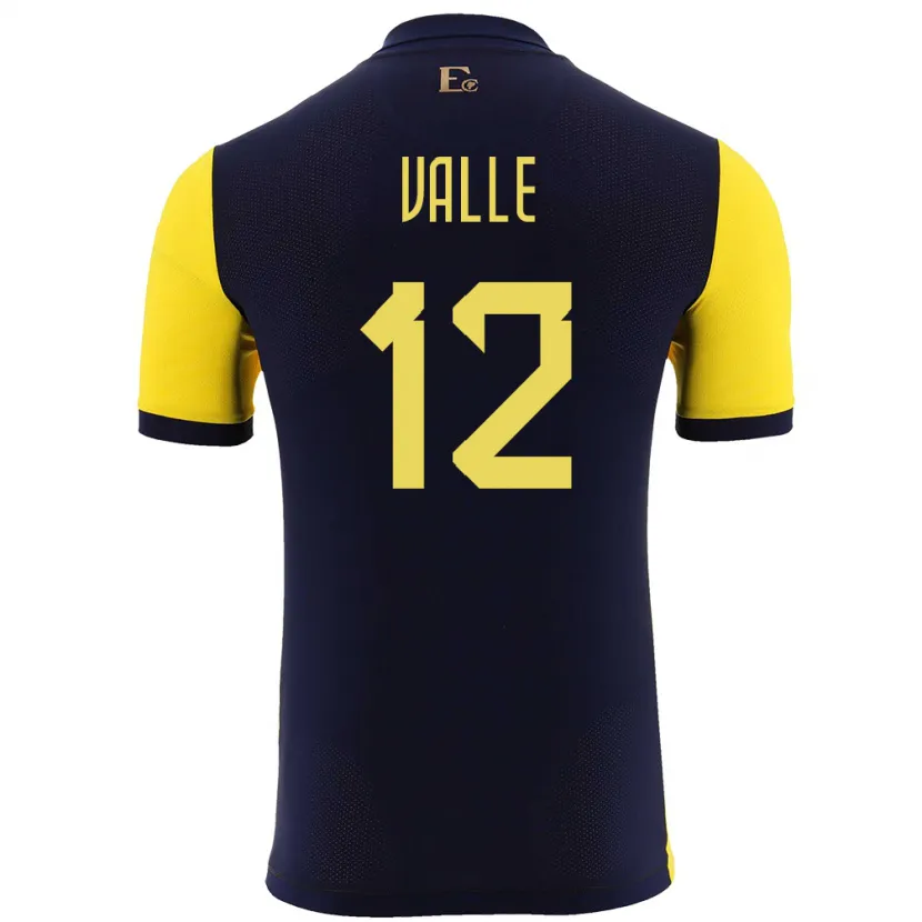 Danxen Dames Ecuador Gonzalo Valle #12 Geel Thuisshirt Thuistenue 24-26 T-Shirt