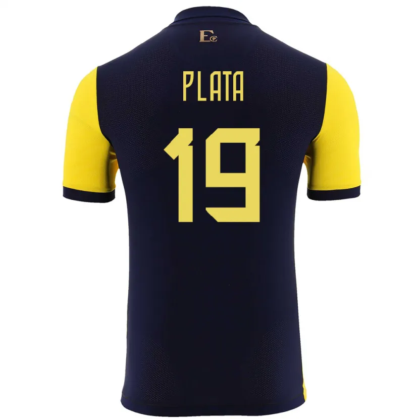 Danxen Dames Ecuador Gonzalo Plata #19 Geel Thuisshirt Thuistenue 24-26 T-Shirt