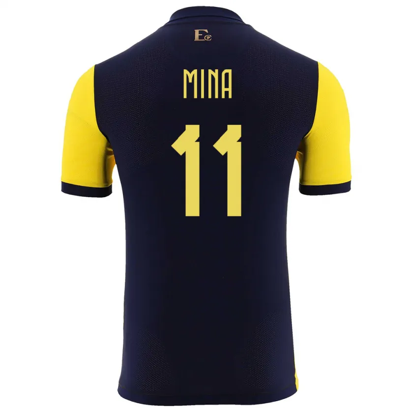 Danxen Dames Ecuador Ariel Mina #11 Geel Thuisshirt Thuistenue 24-26 T-Shirt