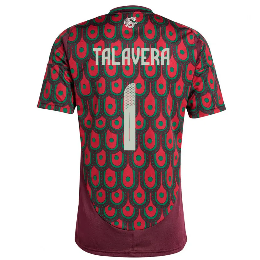 Danxen Dames Mexico Alfredo Talavera #1 Kastanjebruin Thuisshirt Thuistenue 24-26 T-Shirt