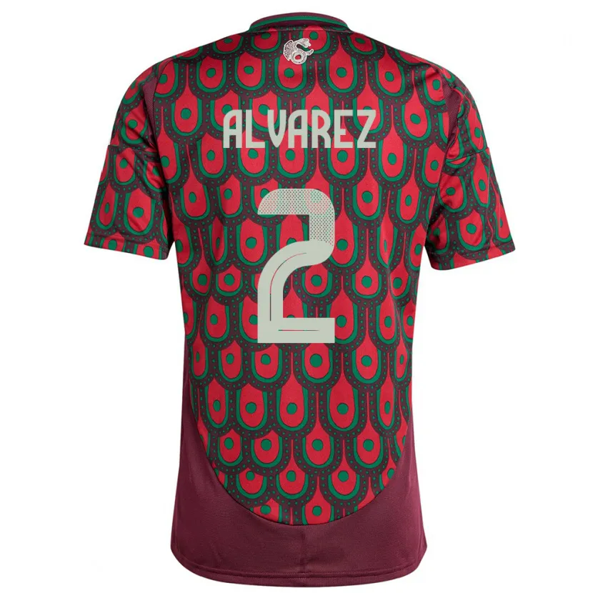 Danxen Dames Mexico Kevin Alvarez #2 Kastanjebruin Thuisshirt Thuistenue 24-26 T-Shirt