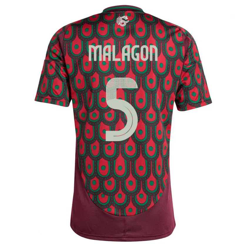 Danxen Dames Mexico Luis Malagon #5 Kastanjebruin Thuisshirt Thuistenue 24-26 T-Shirt