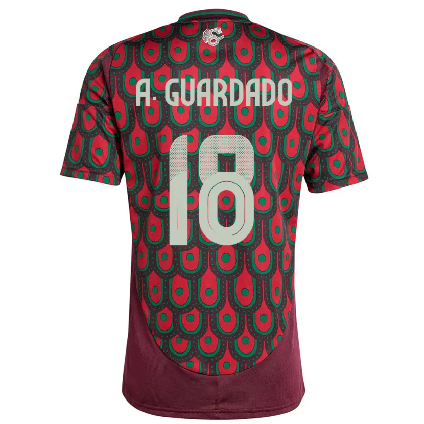 Danxen Dames Mexico Andres Guardado #18 Kastanjebruin Thuisshirt Thuistenue 24-26 T-Shirt