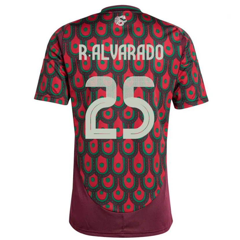 Danxen Dames Mexico Roberto Alvarado #25 Kastanjebruin Thuisshirt Thuistenue 24-26 T-Shirt