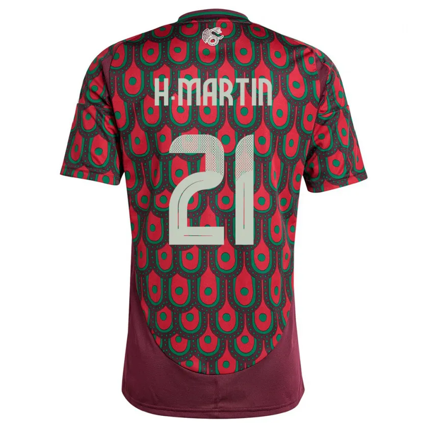 Danxen Dames Mexico Henry Martin #21 Kastanjebruin Thuisshirt Thuistenue 24-26 T-Shirt