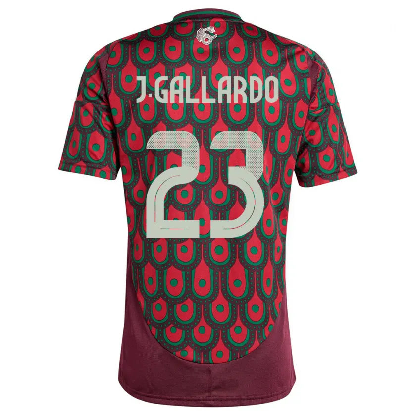 Danxen Dames Mexico Jesus Gallardo #23 Kastanjebruin Thuisshirt Thuistenue 24-26 T-Shirt