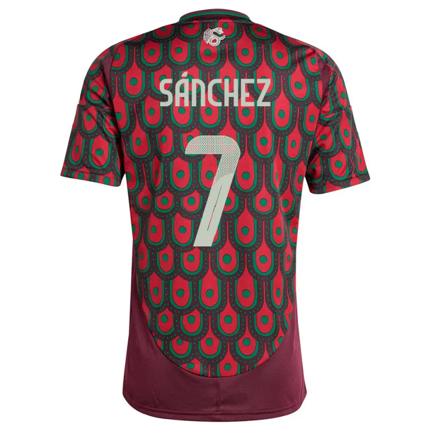 Danxen Dames Mexico Maria Sanchez #7 Kastanjebruin Thuisshirt Thuistenue 24-26 T-Shirt