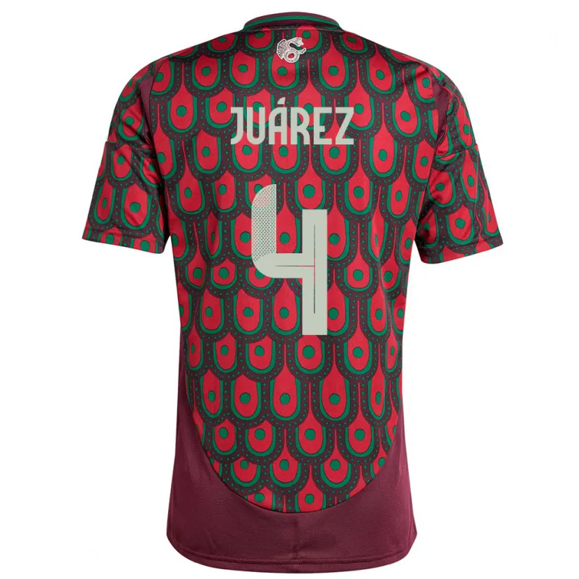 Danxen Dames Mexico Ramon Juarez #4 Kastanjebruin Thuisshirt Thuistenue 24-26 T-Shirt