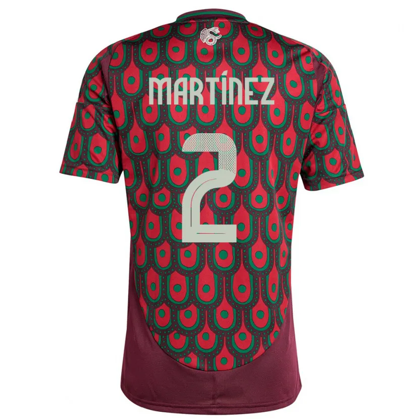 Danxen Dames Mexico Emilio Martinez #2 Kastanjebruin Thuisshirt Thuistenue 24-26 T-Shirt