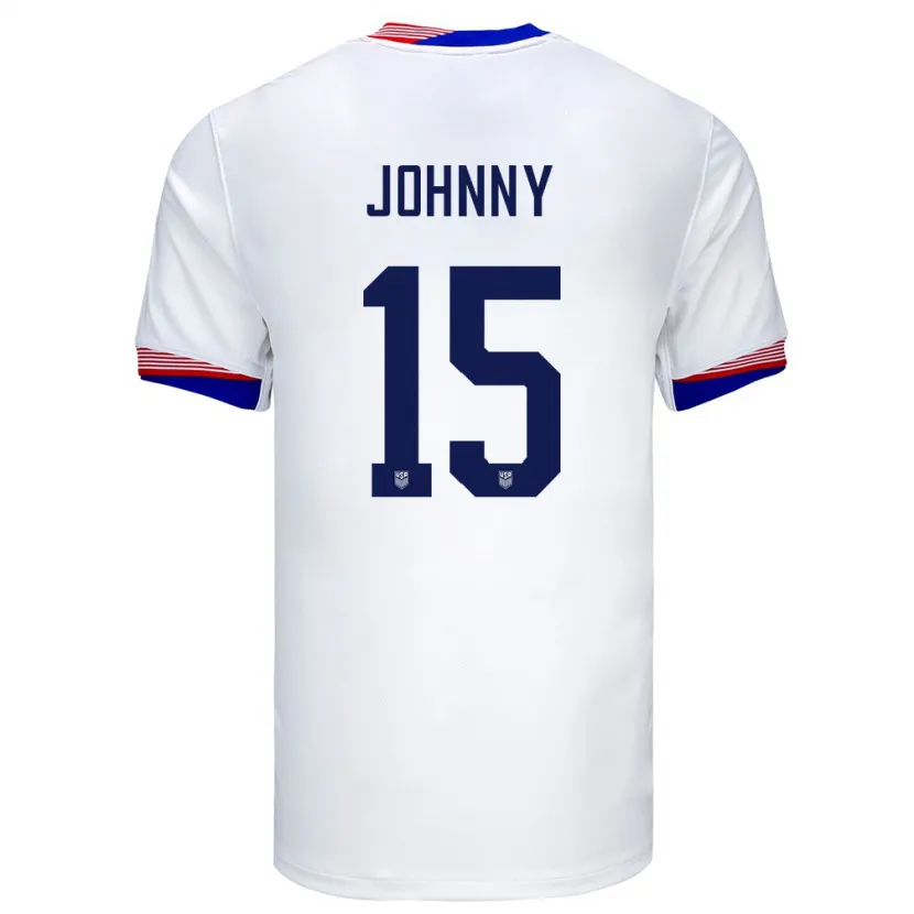 Danxen Dames Verenigde Staten Johnny #15 Wit Thuisshirt Thuistenue 24-26 T-Shirt