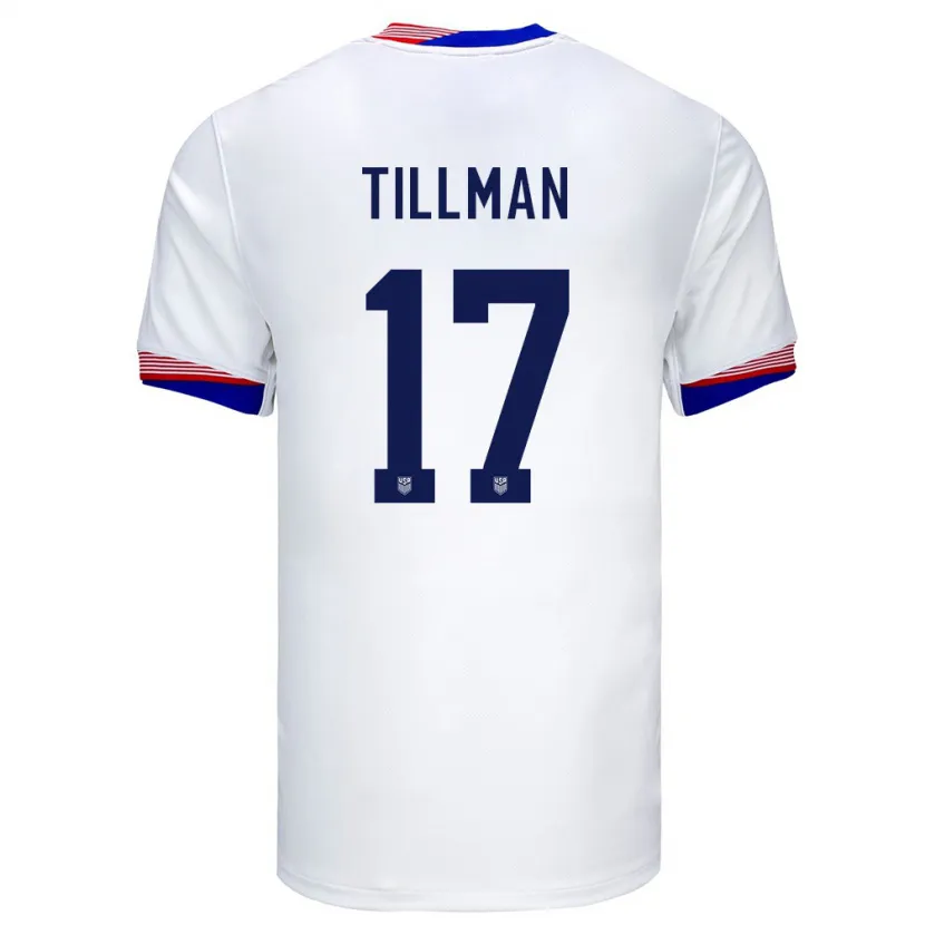 Danxen Dames Verenigde Staten Malik Tillman #17 Wit Thuisshirt Thuistenue 24-26 T-Shirt