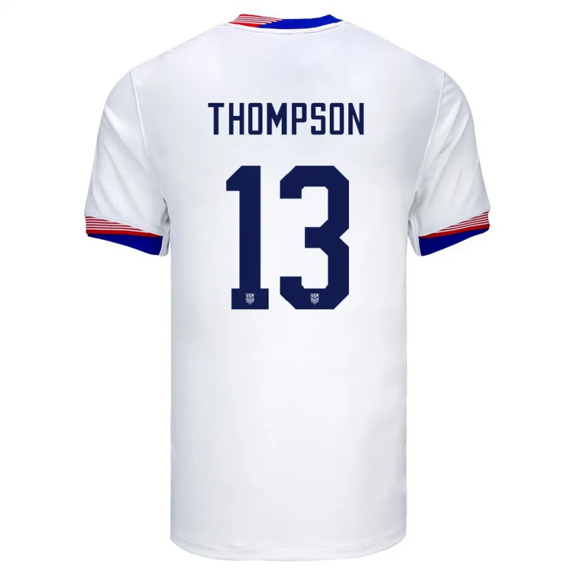 Danxen Dames Verenigde Staten Alyssa Thompson #13 Wit Thuisshirt Thuistenue 24-26 T-Shirt