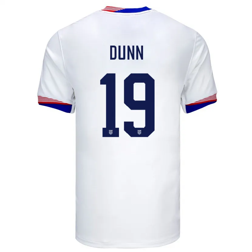 Danxen Dames Verenigde Staten Crystal Dunn #19 Wit Thuisshirt Thuistenue 24-26 T-Shirt