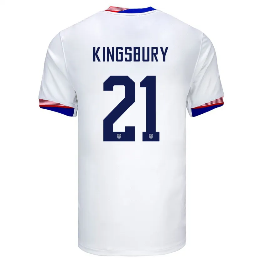 Danxen Dames Verenigde Staten Aubrey Kingsbury #21 Wit Thuisshirt Thuistenue 24-26 T-Shirt
