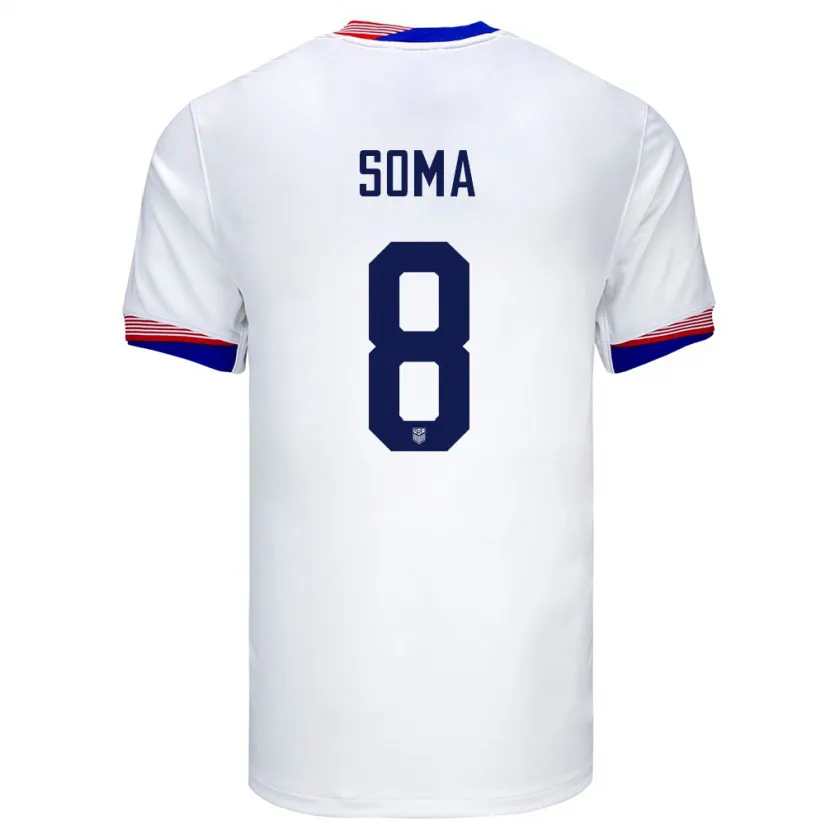 Danxen Dames Verenigde Staten Pedro Soma #8 Wit Thuisshirt Thuistenue 24-26 T-Shirt